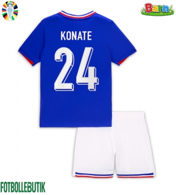 Frankrike Ibrahima Konate #24 Hemmaställ Barn EM 2024 Kortärmad (+ Korta byxor)